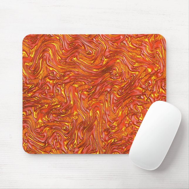 Vivid clear red texture with yellow  shades mouse mat (With Mouse)
