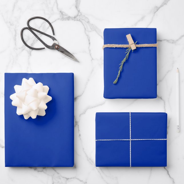 Vivid Cobalt Blue Wrapping Paper Sheets (Front)