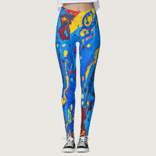 Vivid Color Abstract Artwork Leggings