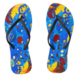 Vivid Colour Abstract Artwork Flip Flops