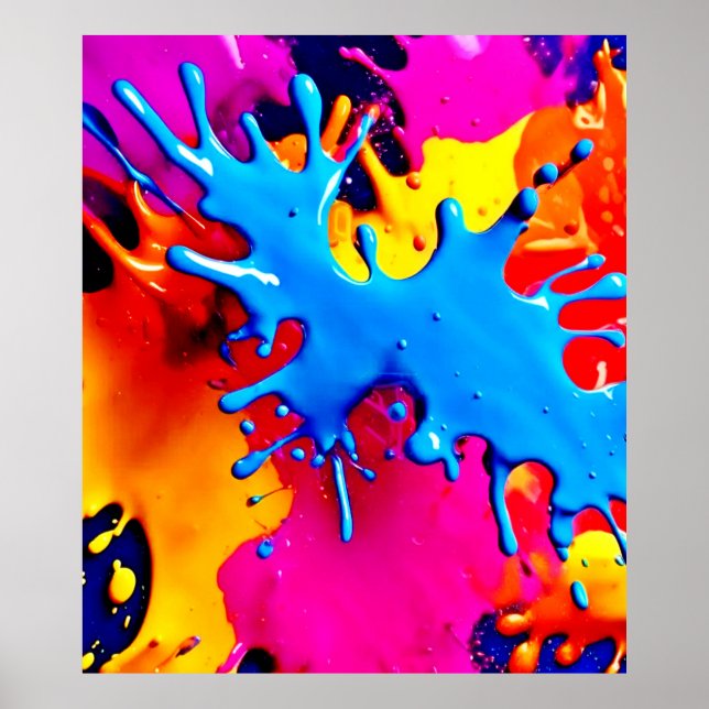 Vivid Colour Splash Art Poster (Front)