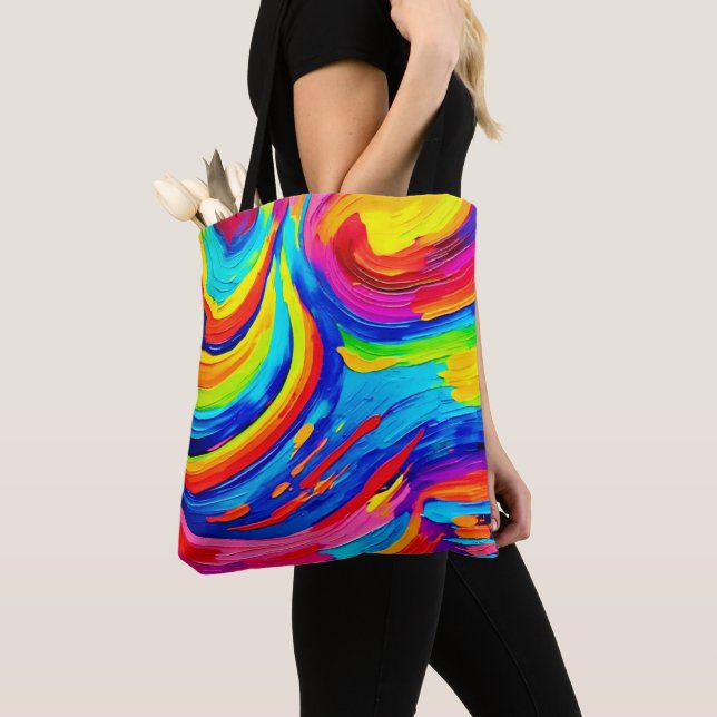  Vivid Colour Vortex Tote Bag (Close Up)