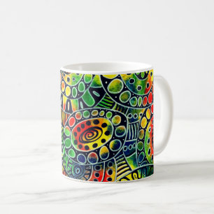 Vivid Colourful Circles and Ovals Original Abstrac Coffee Mug