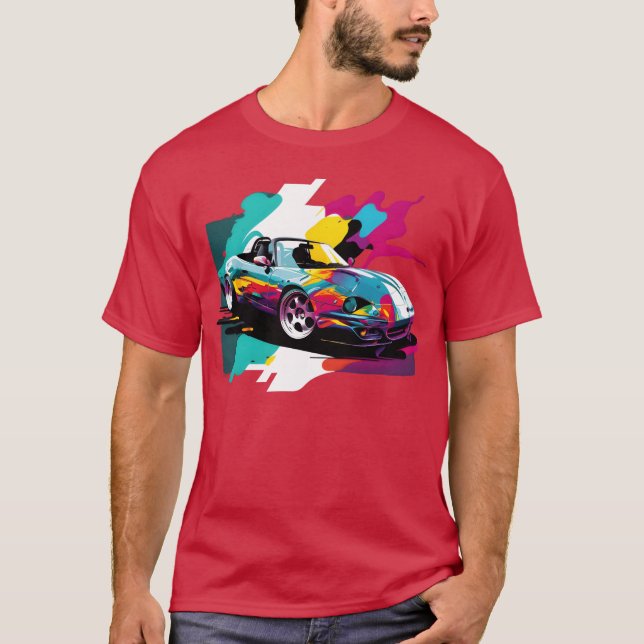 Vivid Colourful Illustration of a Sports Car frien T-Shirt (Front)