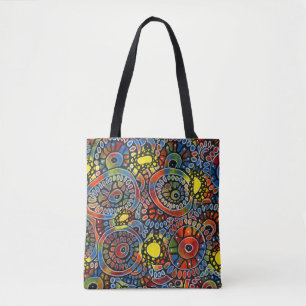Vivid Colourful Oval Corals Original Abstract Art Tote Bag