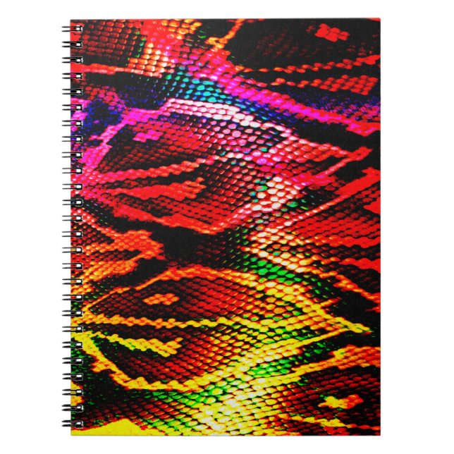 Vivid colourful pattern design made with abstract  notebook (Front)