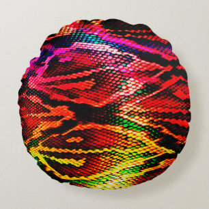 Vivid colourful pattern design made with abstract round cushion
