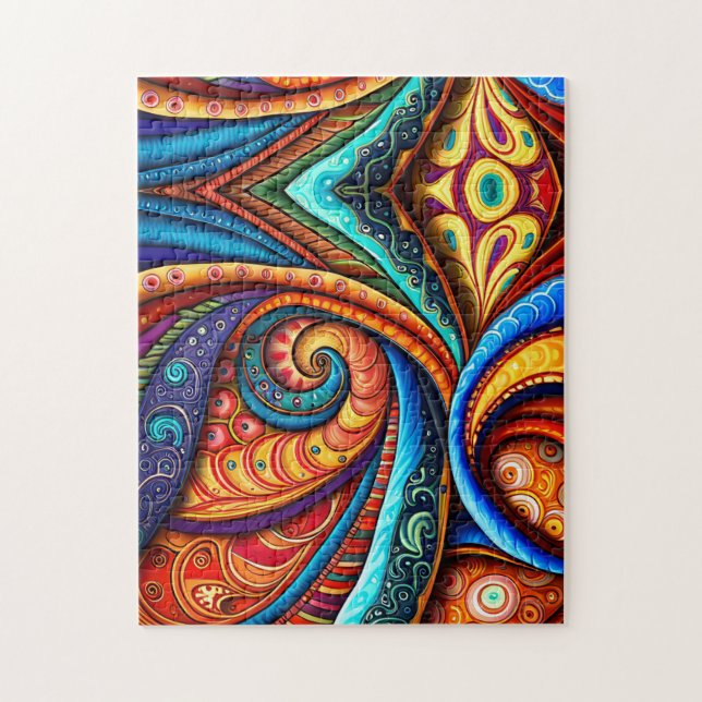 Vivid Colourful Swirls Jigsaw Puzzle (Vertical)