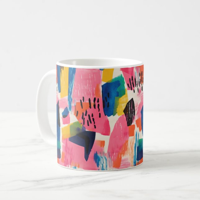 Vivid Colours Abstract Pattern Coffee Mug (Front Left)