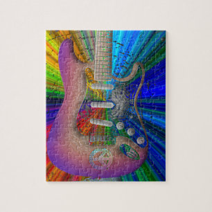 Vivid Colours Peace Guitar Puzzle