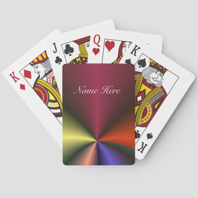 Vivid Colours - Ray pattern - Personalise Playing Cards (Back)