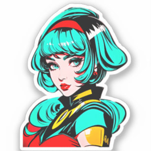 Vivid Colours & Retro Comic - Pop Art Manga Girl