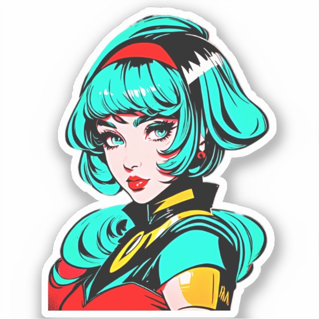 Vivid Colours & Retro Comic - Pop Art Manga Girl (Front)