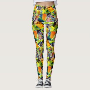 Vivid Contemporary Dreams in Watercolor artwork cr Leggings