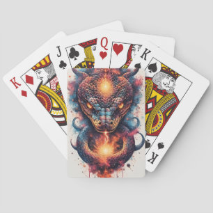 Vivid Cosmic Serpent With Expansive Space Playing Cards