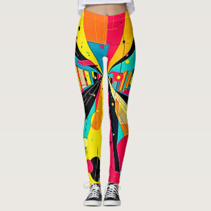 Vivid Dreams: A Neon Odyssey Leggings