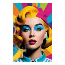 Vivid Elegance - Bold Pop Art Woman