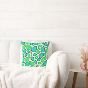 Vivid Elegance Leaves Pattern Cushion
