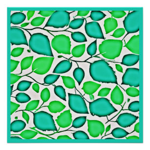 Vivid Elegance Leaves Pattern Poster
