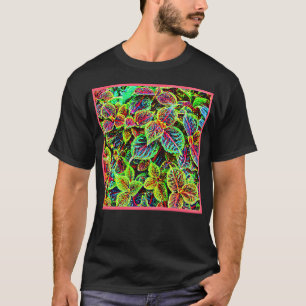 Vivid Elegance Leaves Pattern T-Shirt