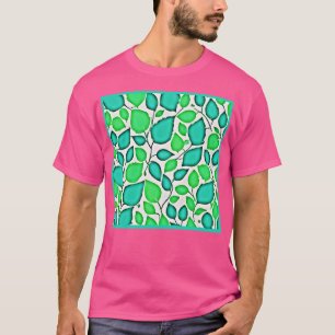 Vivid Elegance Leaves Pattern T-Shirt