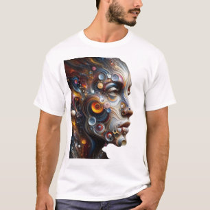 Vivid Expressions: Abstract Human Face Art T-Shirt