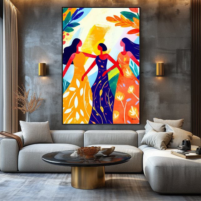Vivid Fauvist Vision of The Three Graces Canvas Print (Creator Uploaded)