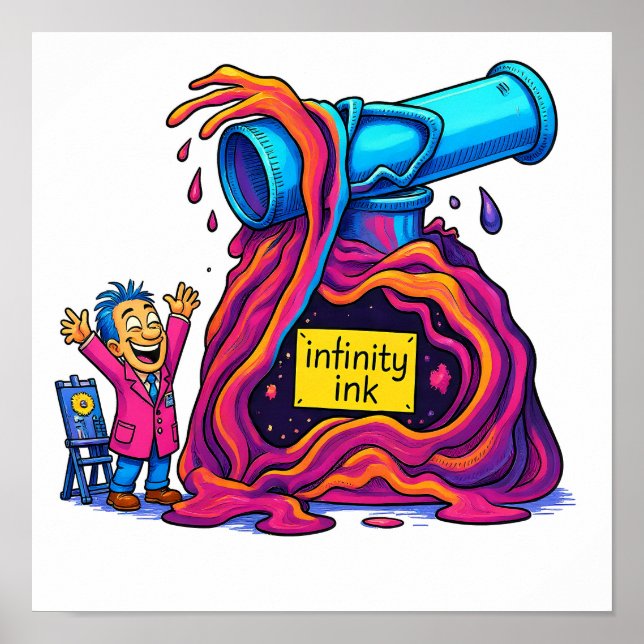 Vivid Flat Color Humorous Seamless Fabric Poster (Front)