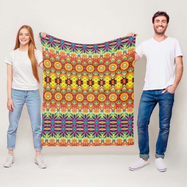 Vivid Fleece: Trendy Blanket Patterns on Zazzle (In Situ)