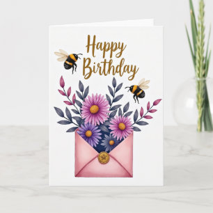 Vivid Floral Birthday Card