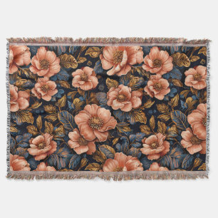 Vivid floral pattern throw blanket