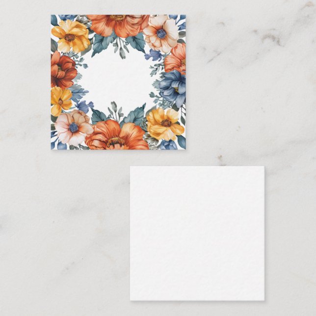 Vivid Floral Watercolor Frame Card (Front/Back)