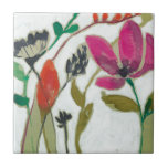 Vivid Flowers Tile<br><div class="desc">Vivid Flowers II by Jennifer Goldberger. Collection of individual flowers in a vivid colour palette.</div>