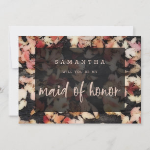 Vivid Foliage   Fall Maid of Honour Proposal Card