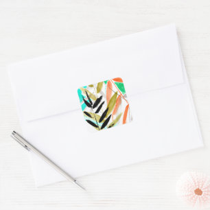 Vivid Fronds II Square Sticker