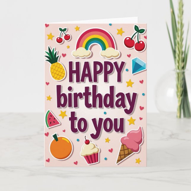Vivid Fruits Birthday Card (Front)