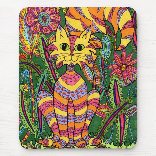 Vivid Garden Cat 2 Mouse Mat (Front)