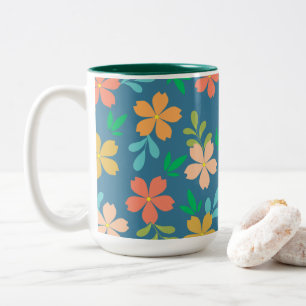 Vivid Garden Theme Two-Tone Coffee Mug