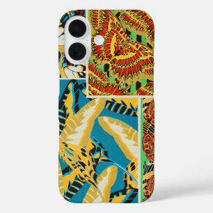 Vivid Geometric Butterflies Vintage Art Deco iPhone 16 Case