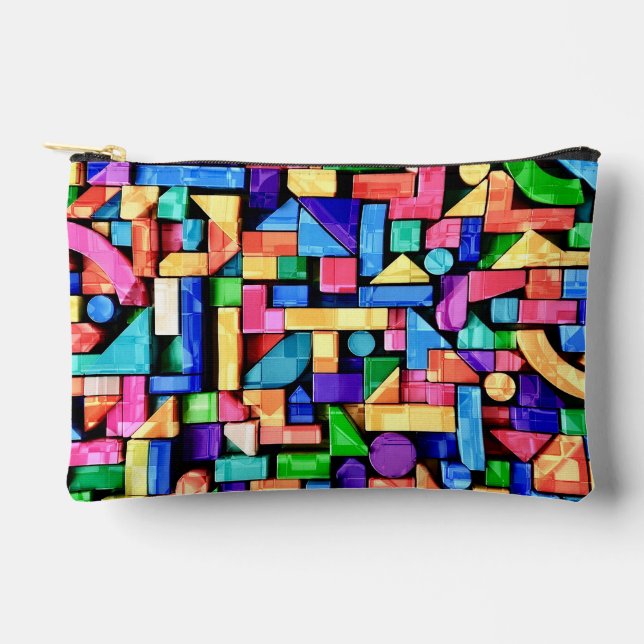Vivid Geometric Flow Accessory Pouch (Front)