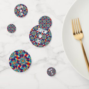 Vivid Geometric Trippy Multicolored Energetic Confetti