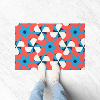 Vivid Geometry Crimson Doormat