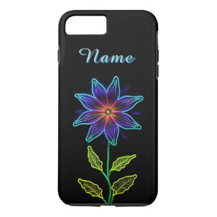 Vivid Glowing Flower with Neon Accents iPhone 8 Plus/7 Plus Case