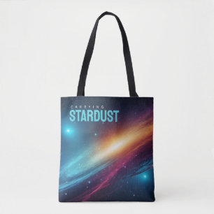 Vivid Glowing Nebula Abstract Neon Galaxy Space Tote Bag