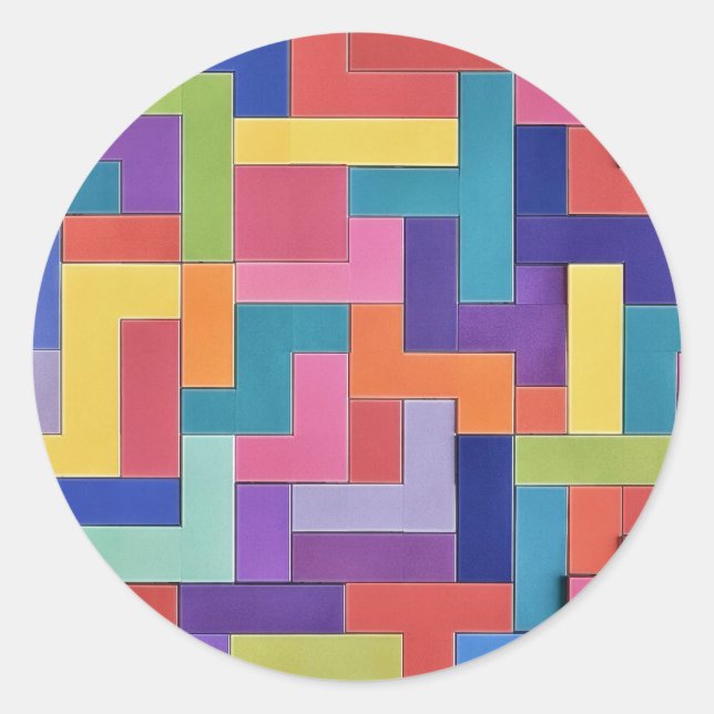 Vivid Grid Classic Round Sticker (Front)