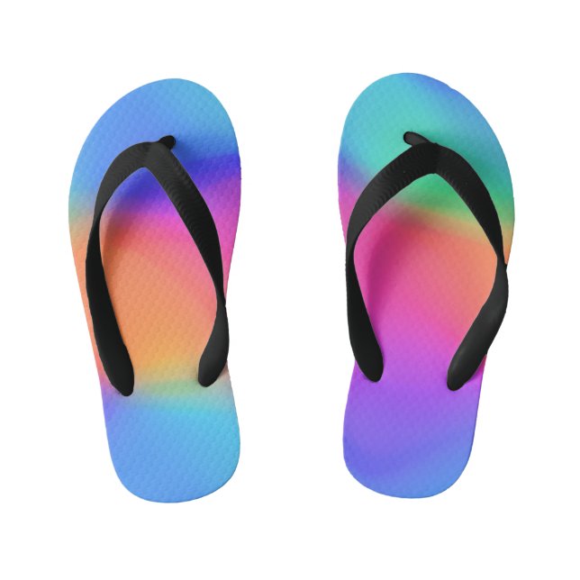 Vivid Holographic Kids Flip Flops (Footbed)