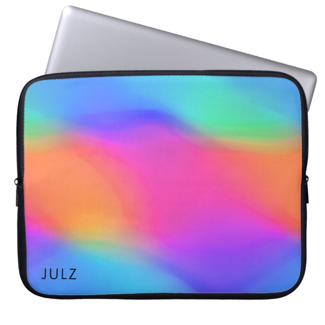 Vivid Holographic Personalised Laptop Sleeve (Front)