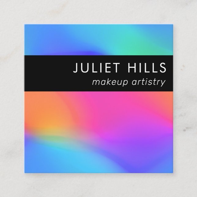 Vivid Holographic Square Business Card (Front)