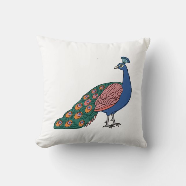 Vivid Humble Peacock  Cushion (Front)