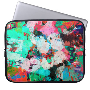 Vivid im of the paint blots concept in shabby grun laptop sleeve